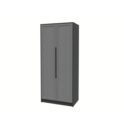 Шкаф распашной Тренд КТ-Ш2 (Антрацит ЛДСП/ Дуб серый ЛМДФ) Ш918 В2128 Г547